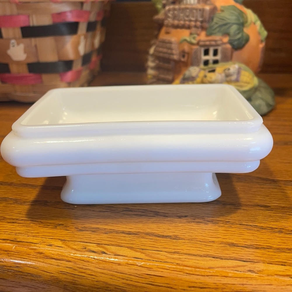 Avon Milk Glass Pedestal Soap Dish